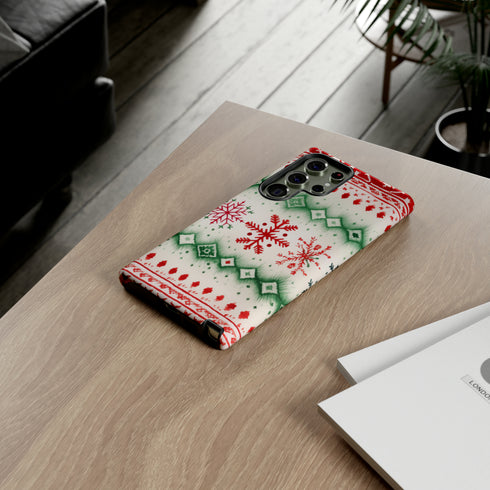 Icelandic Watercolor inspired by Christmas Sweaters - Impact Resistant Phone Case